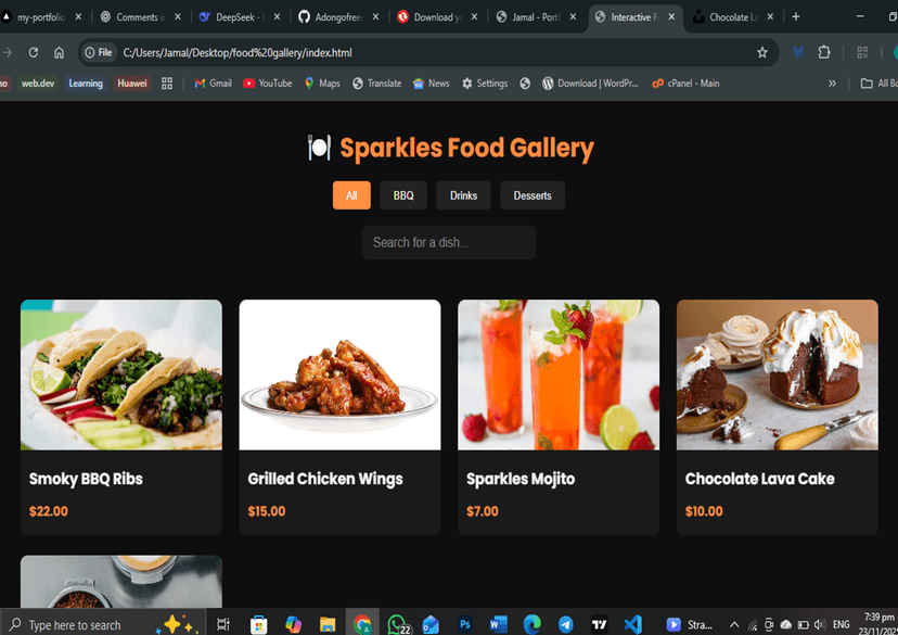 Restaurant E-commerce Website Screenshot