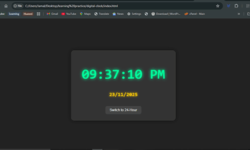Digital Clock Screenshot